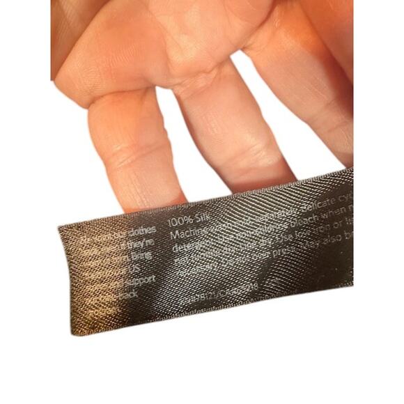 Eileen Fisher Navy Blue Silk Mock Neck Sleeveless Side Slit Blouse Women Sz XS - Picture 9 of 9